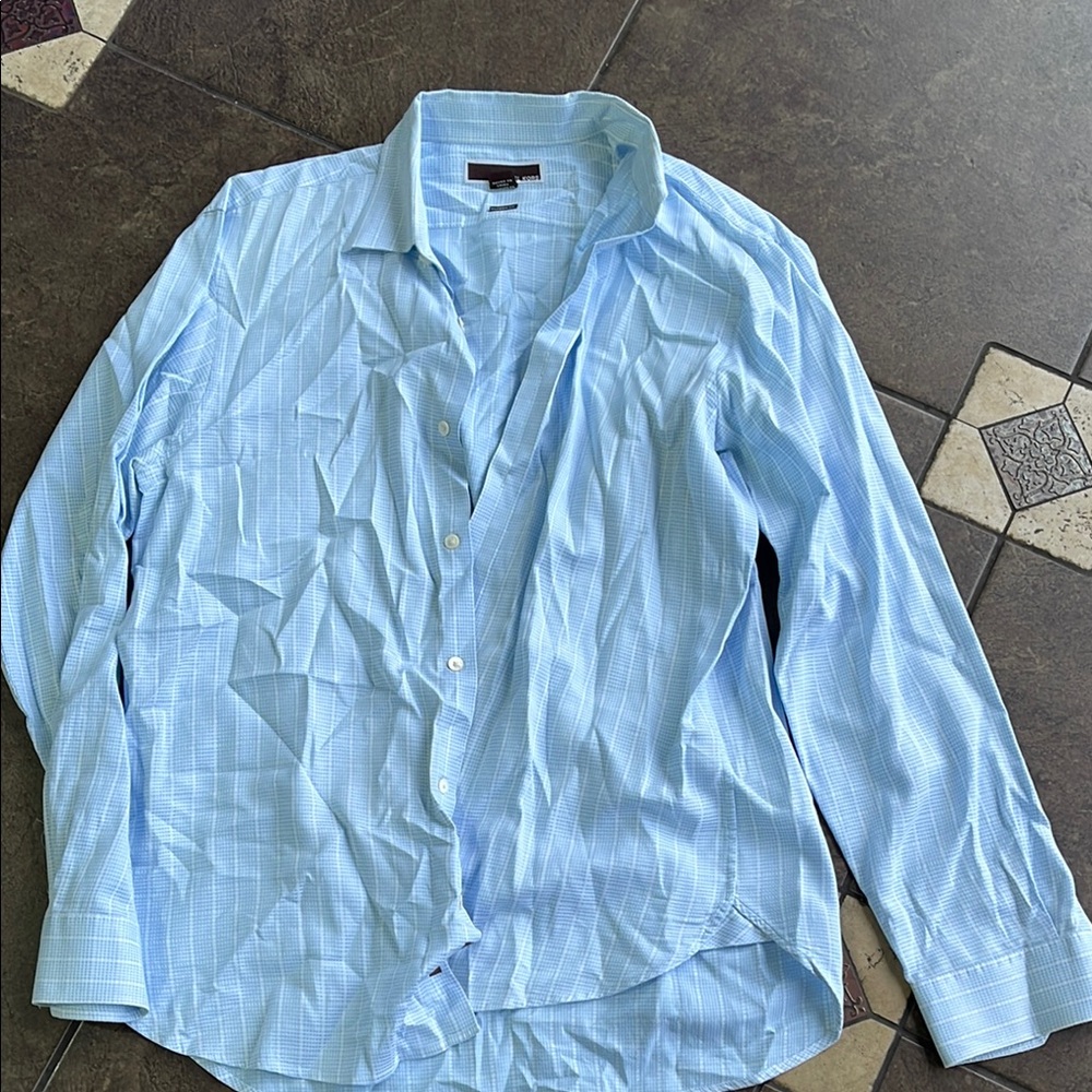 Michael Kors Blue Casual Button Down Shirt